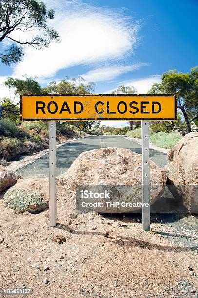 Road Closed Sign Stock Photo - Download Image Now - Dead End Sign, Business, Highway