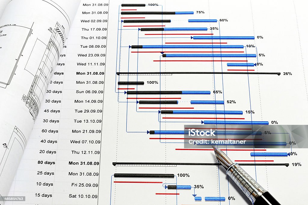 Construction project planning Project management - Construction project planning Personal Organizer Stock Photo