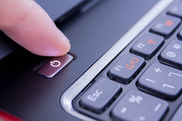 istock male finger is pushing the escape button 485855179
