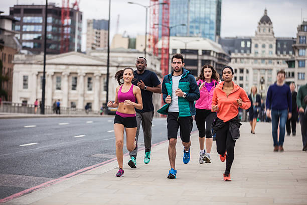 istock Urban runners excercising in Central London 485855604