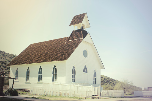 Small old wood church in Arizona, USA