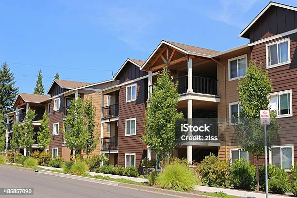 New Apartment Complex In Suburban Neighborhood Stock Photo - Download Image Now - Apartment, Building Exterior, Suburb