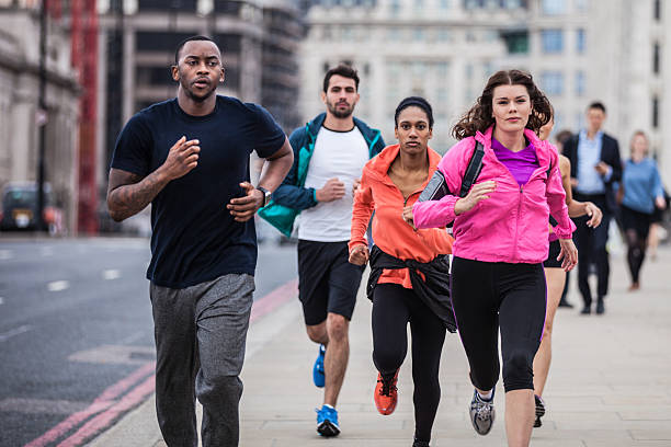 istock Urban runners excercising in Central London 485857666