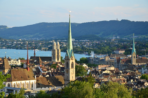 Panoramic view of Zürich in Switzerland