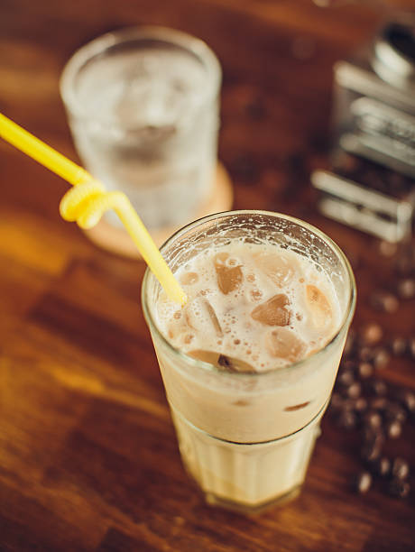 istock Vietnamese ice coffee with coffee beans 485862434