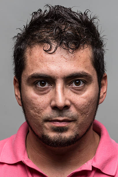 serious man - mugshot stockfoto's en -beelden