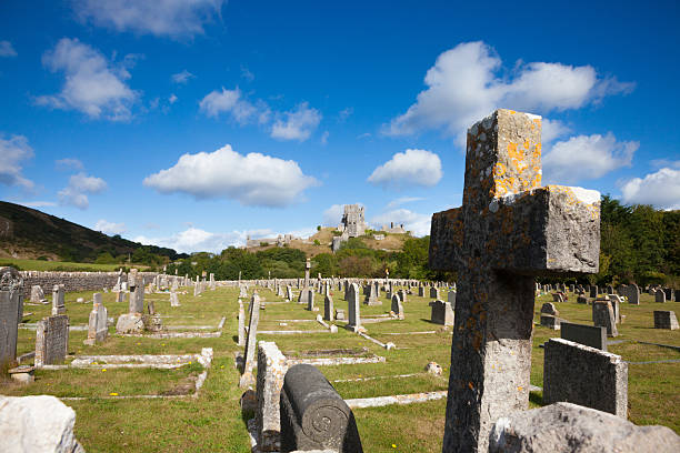 istock Ruins of Corfe Castle, Dorset, England 485862915