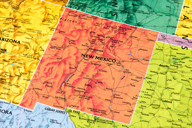 new 멕시코 - usa road map selective focus macro 뉴스 사진 이미지