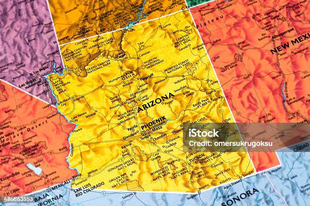 Arizona Stock Photo - Download Image Now - Arizona, Map, Tucson