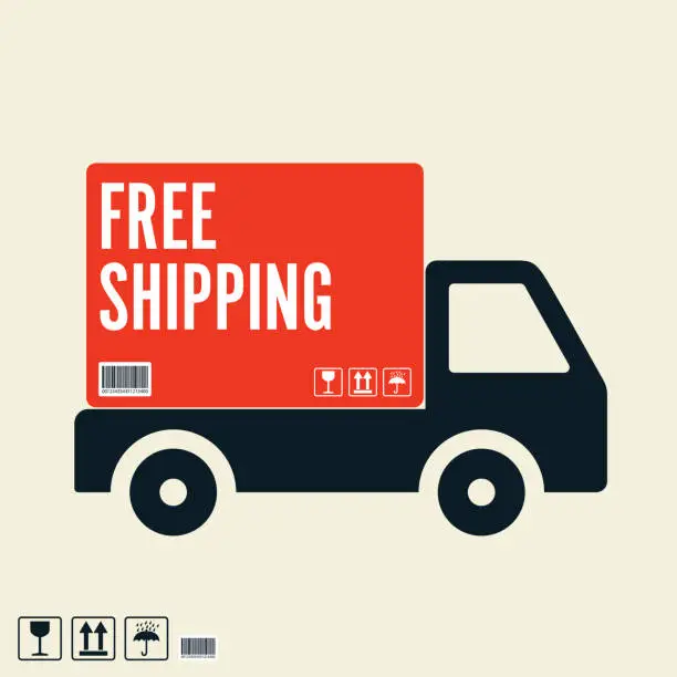 Vector illustration of Free shipping