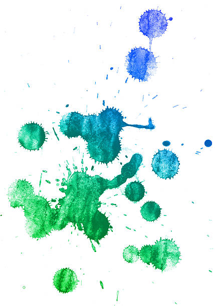 istock Watercolor splashes on the white. 485864041