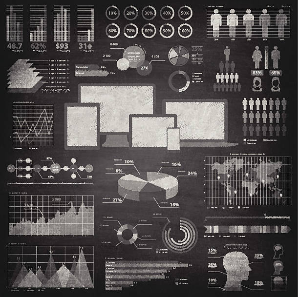 인포그래픽 요소를 blackboard-칠판 - tactile tablet computer stock illustrations