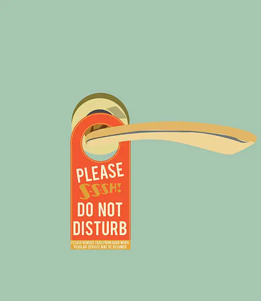 Vector illustration of Do not disturb sign on the door