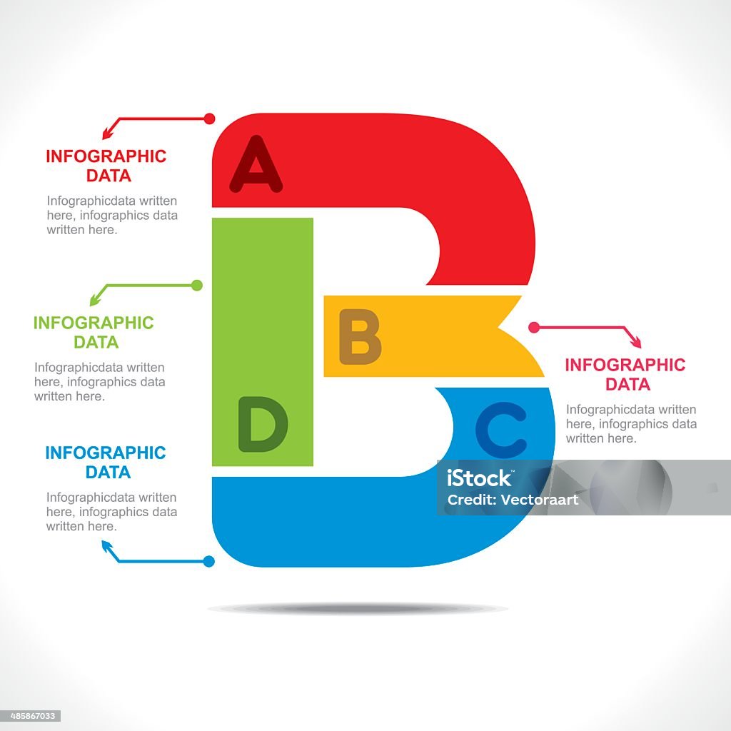 creative alphabet info-graphics creative alphabet 'B' info-graphics design concept vector Alphabet stock vector