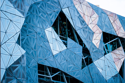 Architecture pattern in Federation square building at Melbourne
