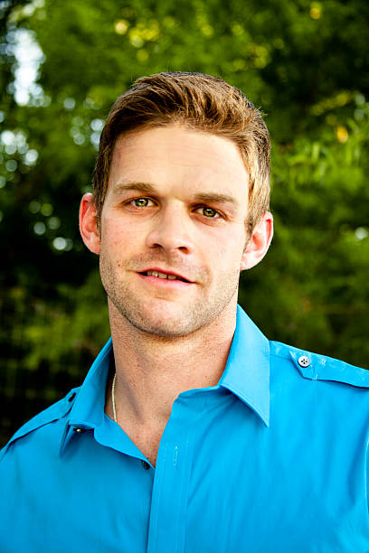 istock Portrait: Handsome caucasian young man outside. 485867391