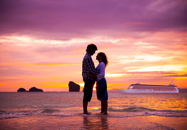 Couple Summer Beach Happiness Honeymoon Concept