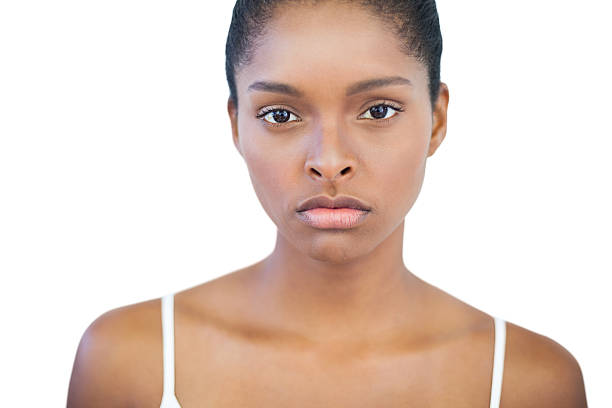 istock Unsmiling woman looking at camera 485868805