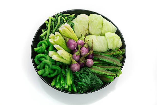 various thai blanched vegetables stock photo