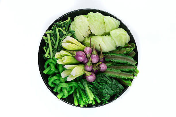 various thai blanched vegetables stock photo