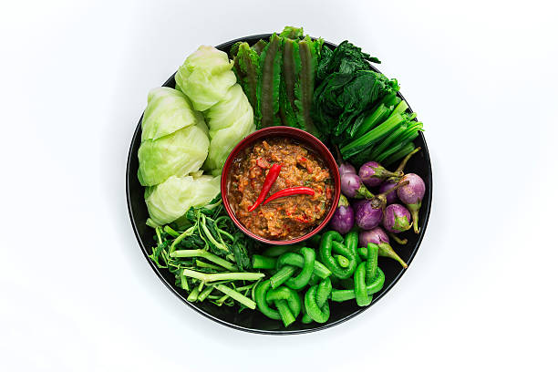 Thai cuisine nam prik or chili paste
