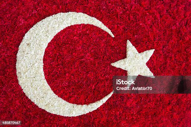 Turkish Flag Made Of Flowers Stock Photo - Download Image Now - Turkish Flag, Flower, Floral Pattern