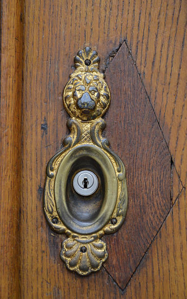 istock Ancient padlock at a wooden door 485870794