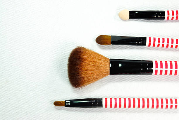 メイクアップの設定 - make up cosmetics make up brush brushing ストックフォトと画像