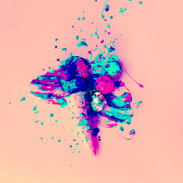 Exclusive ice cream design. Explosion summer colors