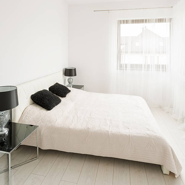 Luxury black and white bedroom