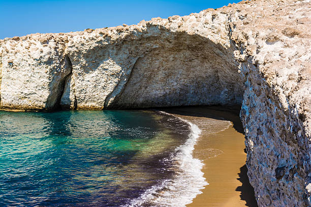 View of Alogomantra beach at Milos island, Cyclades, Greece