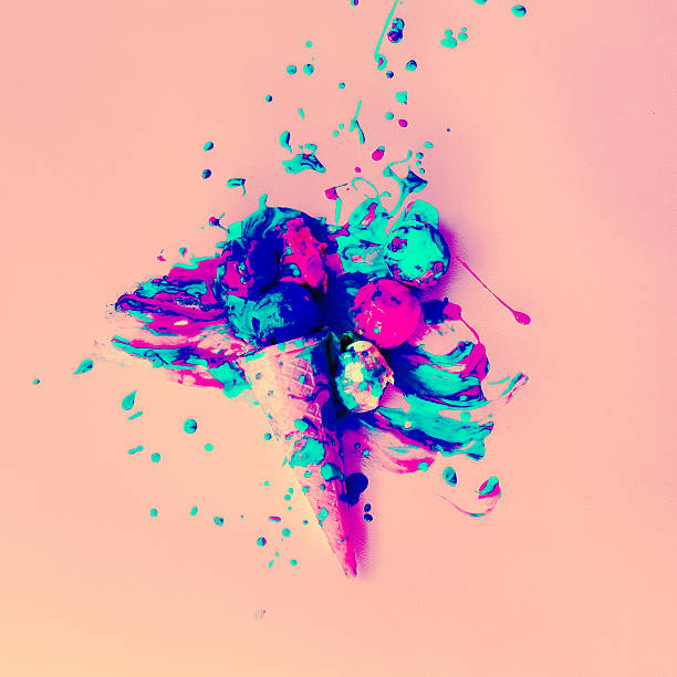Exclusive ice cream design. Explosion summer colors