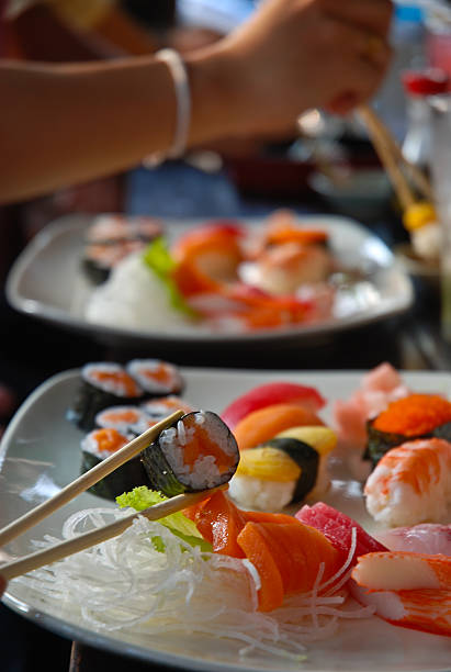istock chopsticks for eat food japanese sushi 485876304