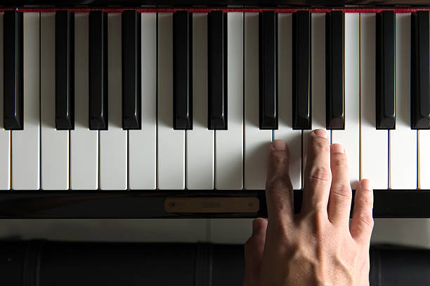 istock Musician hand on piano 485876484