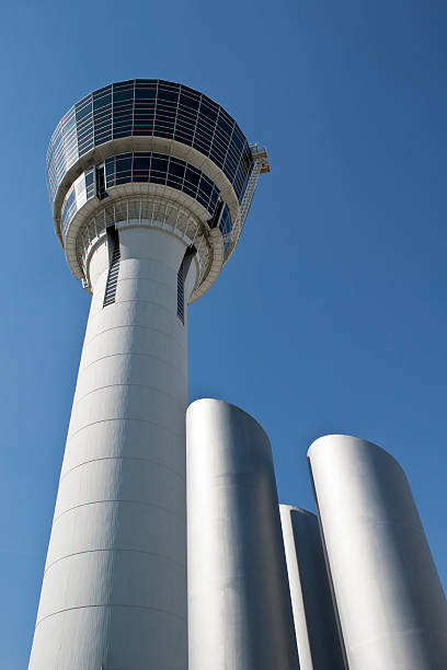 Munich Airport Tower The control tower of the Munich Airport Franz-Josef Strauss. munich airport stock pictures, royalty-free photos & images