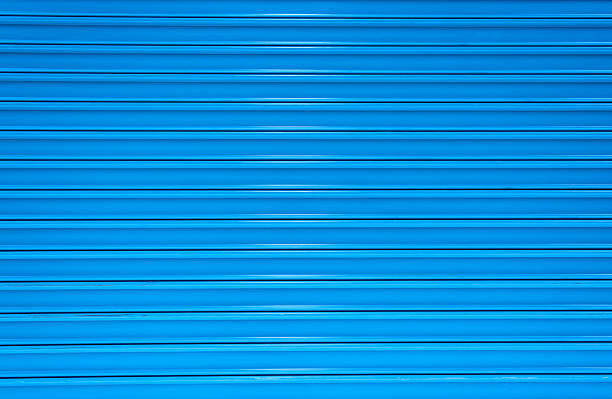 istock blue paint Corrugated Metal for textured background 485878106