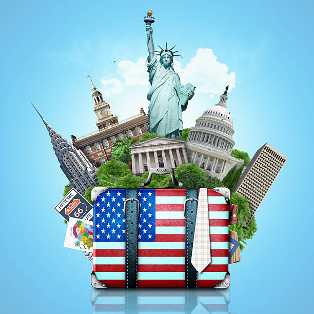 istock USA, landmarks USA, suitcase 485878353