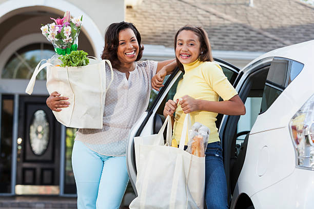 istock Coming home from grocery store 485878365