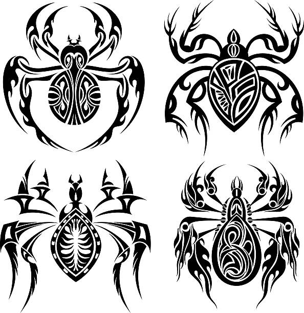Tribal spiders Tattoo spiders spider tribal tattoo stock illustrations