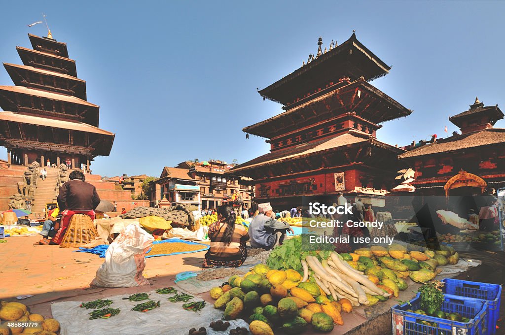 Katmandu Mercado de Rua - Royalty-free Antigo Foto de stock