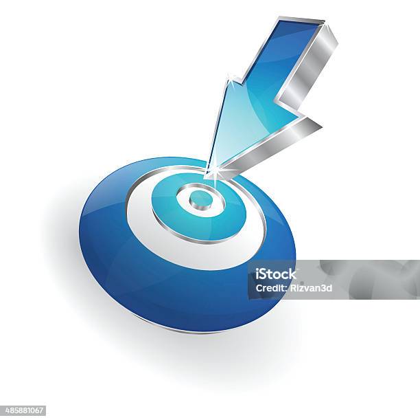 3d Target Arrow Bullseye Vector Icon Stock Illustration - Download Image Now - Icon Symbol, Military Target, Three Dimensional