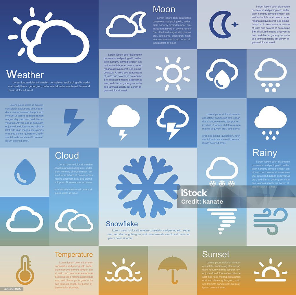 Retina weather icon set Flat design interface icon set 3  .Illustration eps10 Abstract stock vector