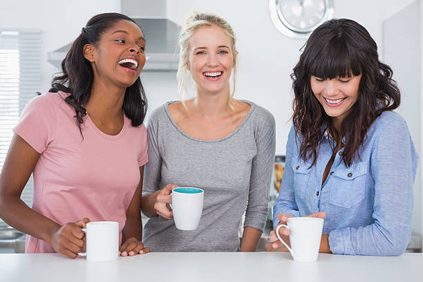 istock Happy friends having coffee together 485881697