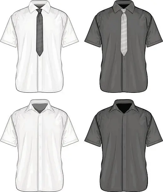 Vector illustration of Short sleeve dress shirts