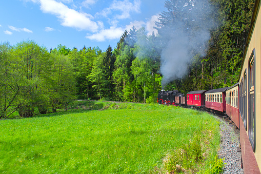 Harzbahn (traditional locomotive) in Gernrode, Harz, Germany