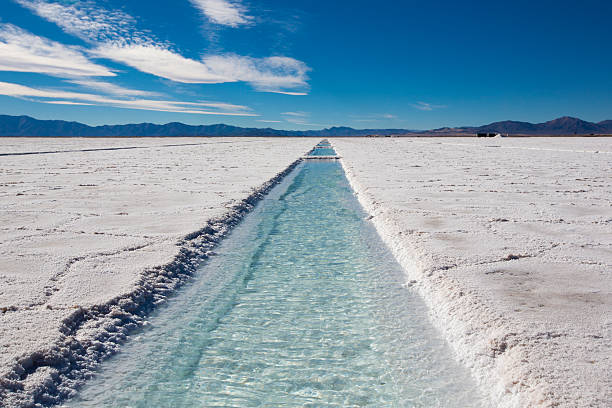 Salt desert in the Jujuy Province, Argentina stock photo