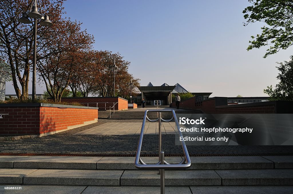 Hospital Bayreuth, Bavaria, Germany - April 19, 2014: Main entrance to hospital (Klinikum) of Bayreuth. People are moving in and out. The hospital is located at Roter Hügel in Bayreuth and is also specialized in cardiosurgery. Bavaria Stock Photo