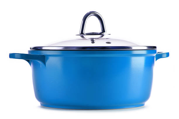 istock Steel pot isolated on white background 485883454