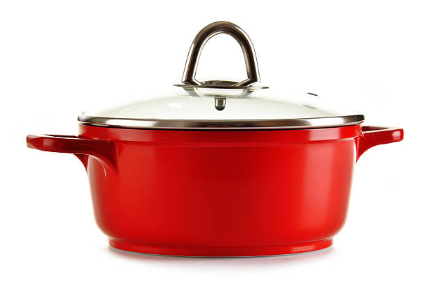 istock Steel pot isolated on white background 485883604