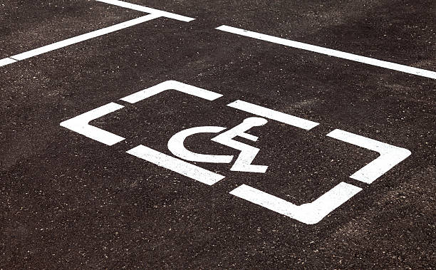 istock Parking places with handicapped or disabled signs 485883892